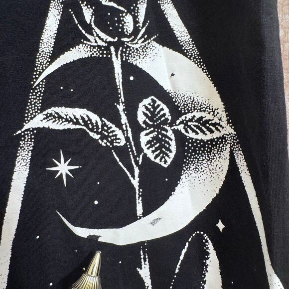 KILLSTAR Umbra Black White Printed Cat Night Sky Stretchy Goth Leggings XXL - Picture 4 of 11